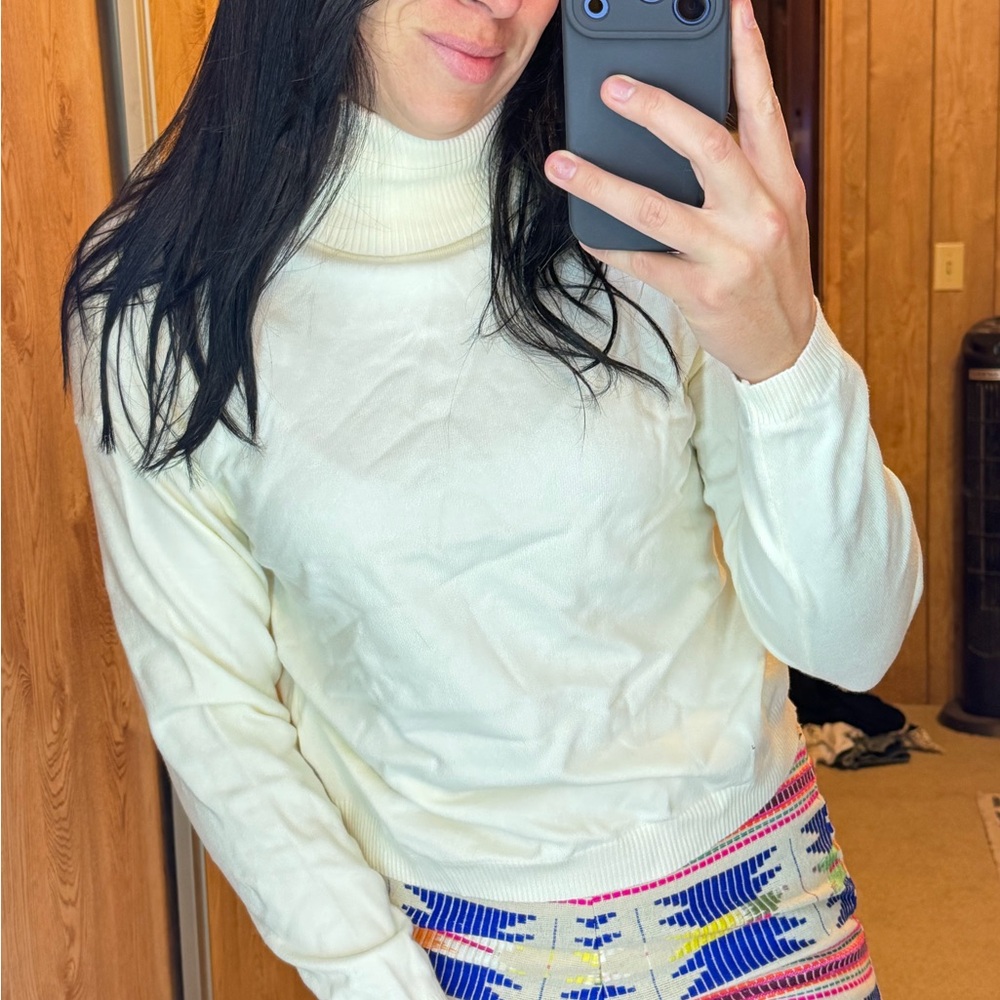 Cream Turtleneck Sweater